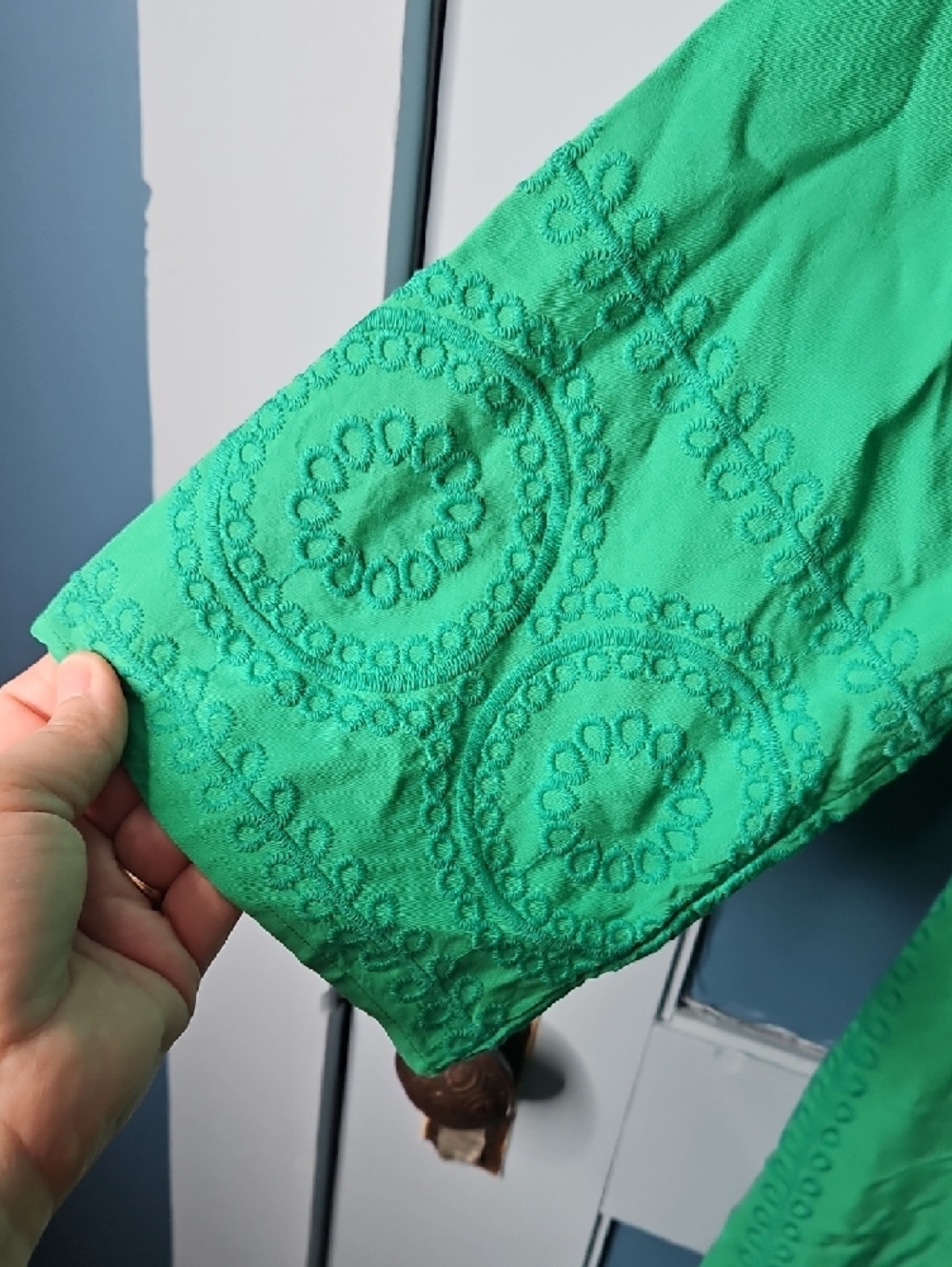 Crown & Ivy Green Embroidered Shift Dress XL - Picture 3 of 11